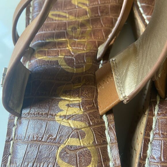 Sam Edelman Rayna Leather Slip On Platform Sandals, Saddle, Size 9.5 - Picture 6 of 12